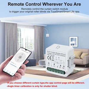 Modulo Switch GIRIER Smart Home WiFi RF433 per Tende, Relè di Automazione Fai-da-Te per Motore Elettrico di <span class=keywords><strong>Tapparelle</strong></span> e Avvolgibili - Product Image 3