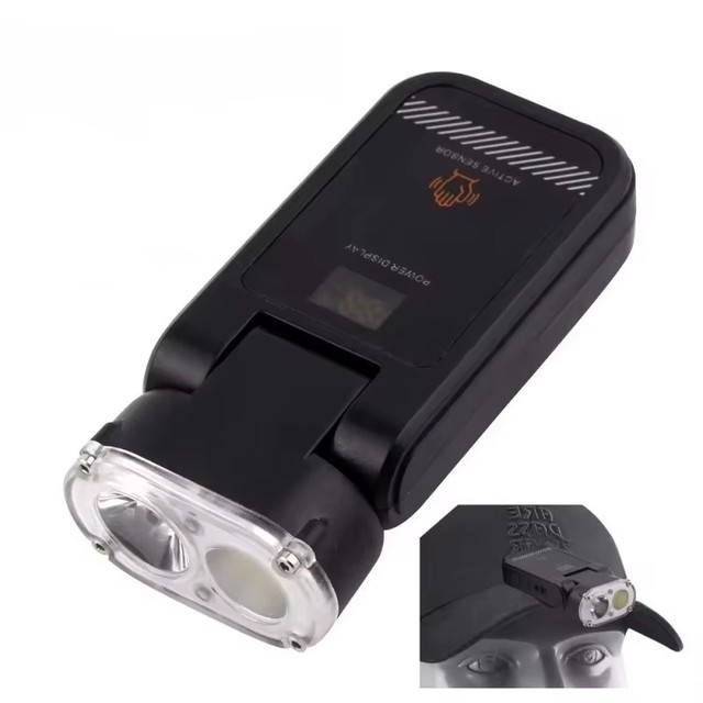 Multifunctional Smart Cap Clip Light Battery Power Display Headlamp Long Endurance Headlight Bright Night Fishing Headlamp
