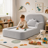 Lit en mousse pour enfants avec cadre rembourré doux et design à profil bas pour chambre d'enfant et usage domestique en intérieur