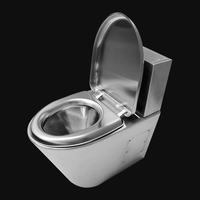 Vente en gros Kuge WC deux pièces en acier inoxydable 304 à double chasse pour toilettes publiques et aires de services routières