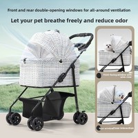 Poussette pliable légère en métal pour animaux de compagnie, transporteur universel portable pour chien et chat
