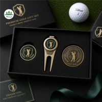 Ensemble cadeau de golf haut de gamme, marqueur de balle magnétique, clip pour chapeau, logo personnalisé, accessoires de golf, design gratuit