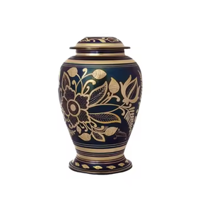 Jarrón de cenizas a prueba de fugas de urna de cremación decorativa metálica sólida de alta calidad del proveedor indio directo para funerales - Product Image 4