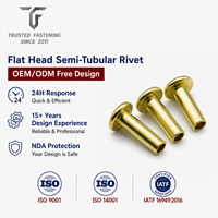 Rivets semi-tubulaires à tête plate en titane TianFang pour la production de charnières de boîtes à outils, finition polie, production OEM basée sur plans