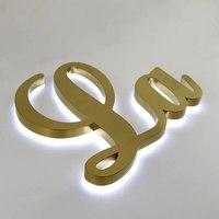 Vente en gros de lettres rétro-éclairées par LED en métal doré personnalisées Offres Spéciales lettres illuminées en 3D pour la publicité d'entreprise et de parc