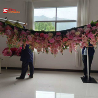 Décoration de mariage et d'événements à domicile : Guirlande de fleurs artificielles roses suspendues au plafond, décoration florale pour plafond de mariage