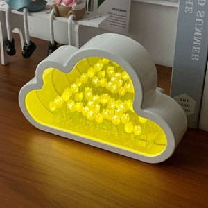 DIY <span class=keywords><strong>Tulipanes</strong></span> Lampara Flores Artificiales Luz Decoración Lámpara Decoración Dormitorio <span class=keywords><strong>Tulipanes</strong></span> Espejo Lámpara Luces de Noche - Product Image 5