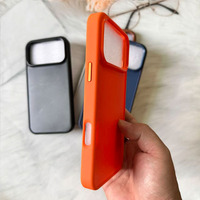 Coque de téléphone magnétique DIY Shenjia pour 17 Pro Max et pour 16/15 Pro, design deux-en-un, matériau TPU orange et verre