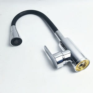 Grifo de Cocina Extraíble con Rociador, Montado en Encimera, Manguera Flexible, Válvula de Cerámica, Construcción de Latón, Diseño Contemporáneo - Product Image 2
