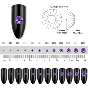 <span class=keywords><strong>Diamante</strong></span> brillante 3D para cara, <span class=keywords><strong>Diamante</strong></span> de imitación de terciopelo morado, a granel - Product Image 5