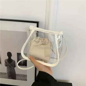 <span class=keywords><strong>Sac</strong></span> à bandoulière transparent en PVC brillant pour adolescentes, pochette mignonne, approuvé pour les stades, concerts, événements sportifs et festivals, avec fermeture éclair et une seule sangle - Product Image 4