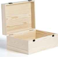 Home Deco Grande boîte en bois non finie avec couvercle à charnière Boîte de rangement en bois de couleur boîte de rangement en bois Boîtes décoratives avec couvercles