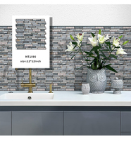 Papier peint 3D en plastique, carreaux mosaïques noirs et blancs, autocollants pour murs de cuisine, salle de bain, chambre d'enfant, décoration murale