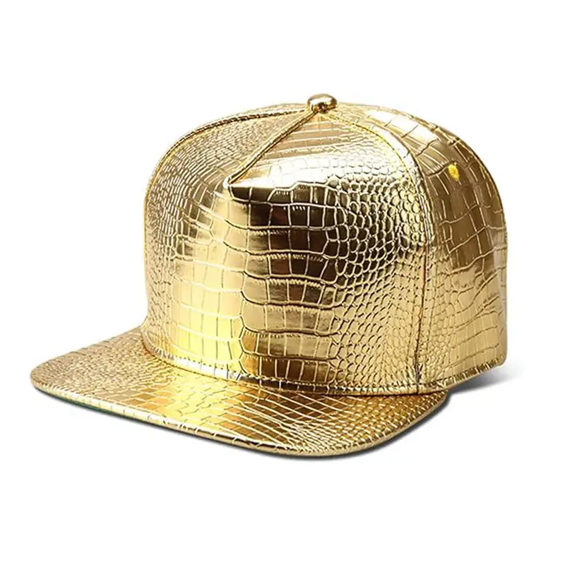 طاقية سناباك مخصصة بغطاء رأس معدني ذهبي للبيع بالجملة طاقية سناباك مزودة بأحذية قبعات بيسبول مزودة بطلاء ذهبي