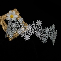Couronne de mariée en zircon et argent, diadème de tête, de mariage, personnalisé, gratuit en usine
