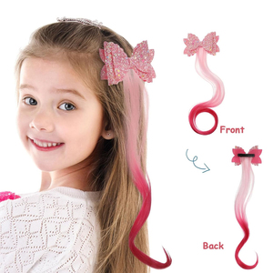 Extension per capelli per bambini Glitter fiocchi carini per bambini accessori per capelli per bambine - Product Image 5