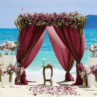 Voile de fenêtre extérieure, voile de scène de mariage, décoration de fond de scène de mariage, voile de décoration de mariage, rideau de mariage