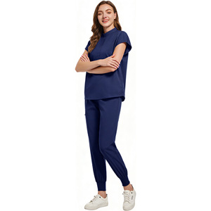 Daoyi Women's Scrub Set Navy Blue Polyester Uniforms For Hospital Workwear - Product Image 3
