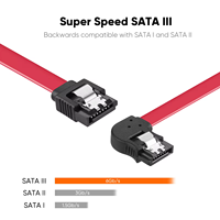 CableCreation 2 paquetes de 18 pulgadas SATA III 6,0 Gbps 7 pines hembra a ángulo izquierdo hembra Sata Cable