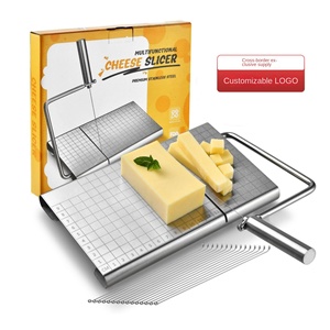 Lot de 5 trancheuses à fromage et beurre en gros avec plateau de découpe réglable à fil et lames de rechange en acier inoxydable - Product Image 5