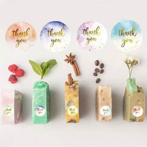 Etiquetas Adhesivas Circulares de Agradecimiento Personalizadas al por Mayor, Impermeables y Coloridas, Rollo de Etiquetas de Papel con Fondo Rosa para Regalos - Product Image 4