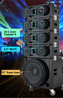 Sistema de Sonido Profesional de Línea Activa con Subwoofer de 18 Pulgadas y 4 Micrófonos