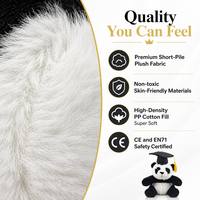 Nuevo Peluche de Panda de Graduación de 27 cm, Relleno de Algodón PP, Panda Sentado con Birrete de Doctor, Recuerdo Universitario