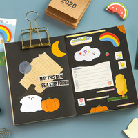 Ensemble de bloc-notes Kawaii Halloween Design papeterie auto-adhésive pour bureau en papier kraft