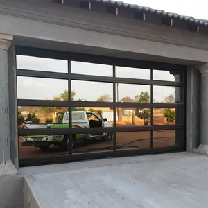<span class=keywords><strong>Porte</strong></span> de <span class=keywords><strong>garage</strong></span> moderne en aluminium imperméable avec verre isolant thermique transparent et design pliant contemporain - Product Image 2