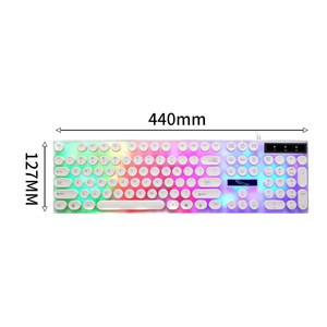2026 New G21 <b>USB</b> Wired <b>Keyboard</b> Punk <b>Keyboard</b> Retro Round Key Mechanical Feel Backlit Round Keys <b>Usb</b> Gaming <b>Keyboard</b> - Product Image 2