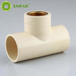 Оптовая продажа, материалы-ХПВХ/стандарт продукта прочный с внутренней резьбой для маленьких мальчиков, футболка с латунь медь разъем желтые трубы и фитинги - Product Image 2