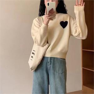 Soiling Wholesale Winter Autumn <strong>Valentine</strong> Lovely Pullover Cute Oversize <strong>Jumper</strong> Knitted Multi Hearts Jacquard Women Thick Sweater - Product Image 2