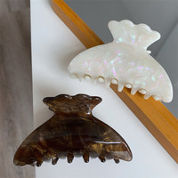 DOWELL Pince à cheveux robuste en forme de requin, style simple, pour l'arrière de la tête, de haute qualité, en feuille d'acétate épaissie