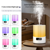 Humidificateur ultrasonique 3L, diffuseur d'aromathérapie, minuterie de brume réglable, lumière LED nocturne, arrêt automatique pour chambre à coucher et bureau