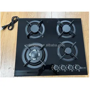 Kitchen Appliance Cooking 4 Built-in Burner Glass Gas Hob