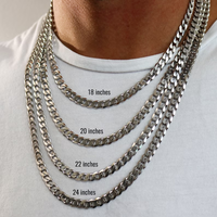 Chaîne à maillons cubains en argent massif 3 4 5 6mm Miami chaîne pour hommes en argent sterling 925 hiphop pour collier en argent homme
