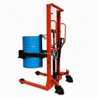 Chariot élévateur et transpalette hydraulique manuel GY GY11-005 - Chariot de manutention robuste pour fûts d'huile avec pince rotative pour entrepôt/usine
