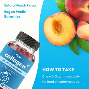 Gummies Beauté, Complément de <span class=keywords><strong>Collagène</strong></span> et Biotine, Peau Éclatante et Ongles Forts, Sans Sucre, Pectine Végétalienne, 60 Comprimés - Product Image 2