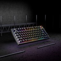 Clavier mécanique OEM d'usine à 81 touches avec bouton rotatif, effets de rétroéclairage RGB, interrupteurs bleus, mini clavier USB filaire