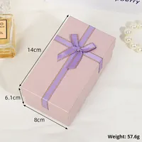 Boîte cadeau rectangulaire avec couvercle, nœud papillon, cadeau d'anniversaire de mariage, parfum, cadeau d'anniversaire, emballage cadeau