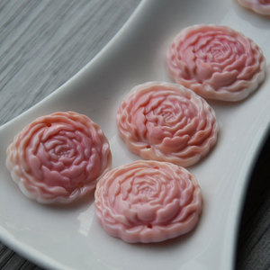 Savon à la fleur de pivoine 22x26mm Savon solide fait main en forme de gâteau pour le bain et les soins du corps - Product Image 3