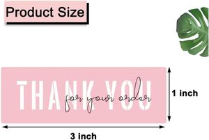 Autocollants de remerciement roses à marque privée, lot de 2 rouleaux, 240 autocollants, pour l'e-commerce, les petites entreprises, l'emballage de cadeaux, vente en gros - Product Image 6