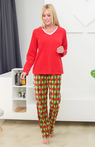 Ensemble de <span class=keywords><strong>pyjama</strong></span> polaire en flanelle d'hiver à manches longues pour femmes vêtements de nuit en peluche imprimés en polyester d'usine pour la saison d'automne - Product Image 5