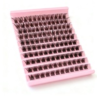 Emballage individuel de cils en gros, cils en éventail DIY avec volume moelleux et léger, épaisseur 0,07 mm, faux cils en grappe