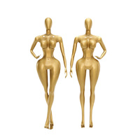 Mannequin de luxe doré pour femme, corps entier, courbes BBL, taille fine, hanches larges, mannequins grande taille