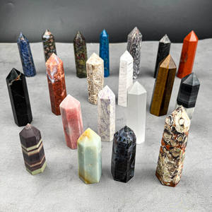 Venta al por mayor curación espiritual cristal Jade amazonita dragón sangre piedra rojo jaspe Torre obelisco para regalos - Product Image 3