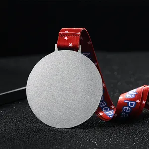 Zink legierung China Tassen Sport Silber maßge schneiderte Karate Medaille und Band