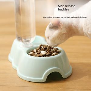 बिल्ली और कुत्ता स्वचालित गैर-पर्ची डबल पालतू पशु फीडर पीने कटोरा पीपी सामग्री पोर्टेबल 2 - Product Image 3