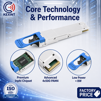 Modul Transceiver Optik KEXINT H3C Kompatibel 200GBASE-LR4 QSFP56 1310nm 10km Duplex LC SMF untuk Pusat Data & Jaringan 5G