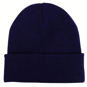 Bonnet en tricot uni 100% acrylique avec broderie de logo personnalisé, vente en gros auprès des fabricants - Product Image 4